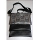 Sacs 3 pochettes tête de mort, noir, noir pailleté argent