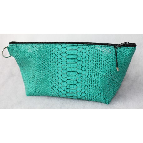 Pochette crocro turquoise